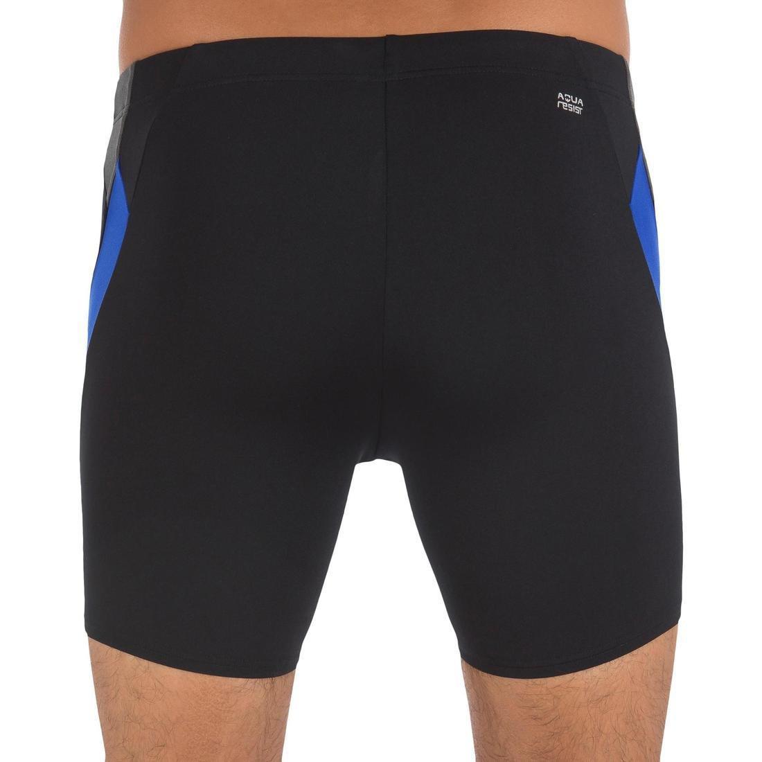 Medium  Men's Long Swimming Boxers, Black, , large image number 3