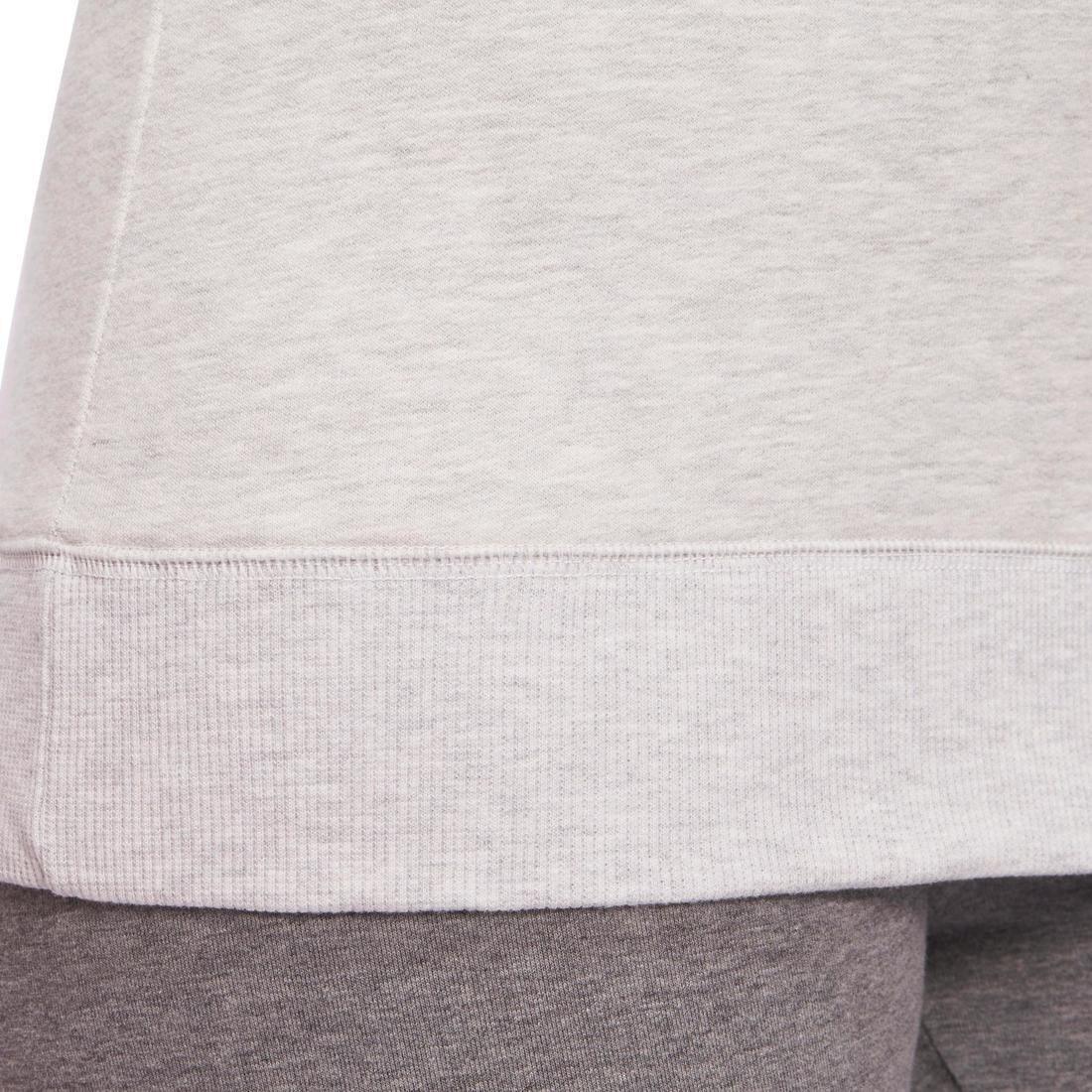 Women's Crew Neck Gym & Pilates Sweatshirt - Light Grey, 5401_000, large image number 9