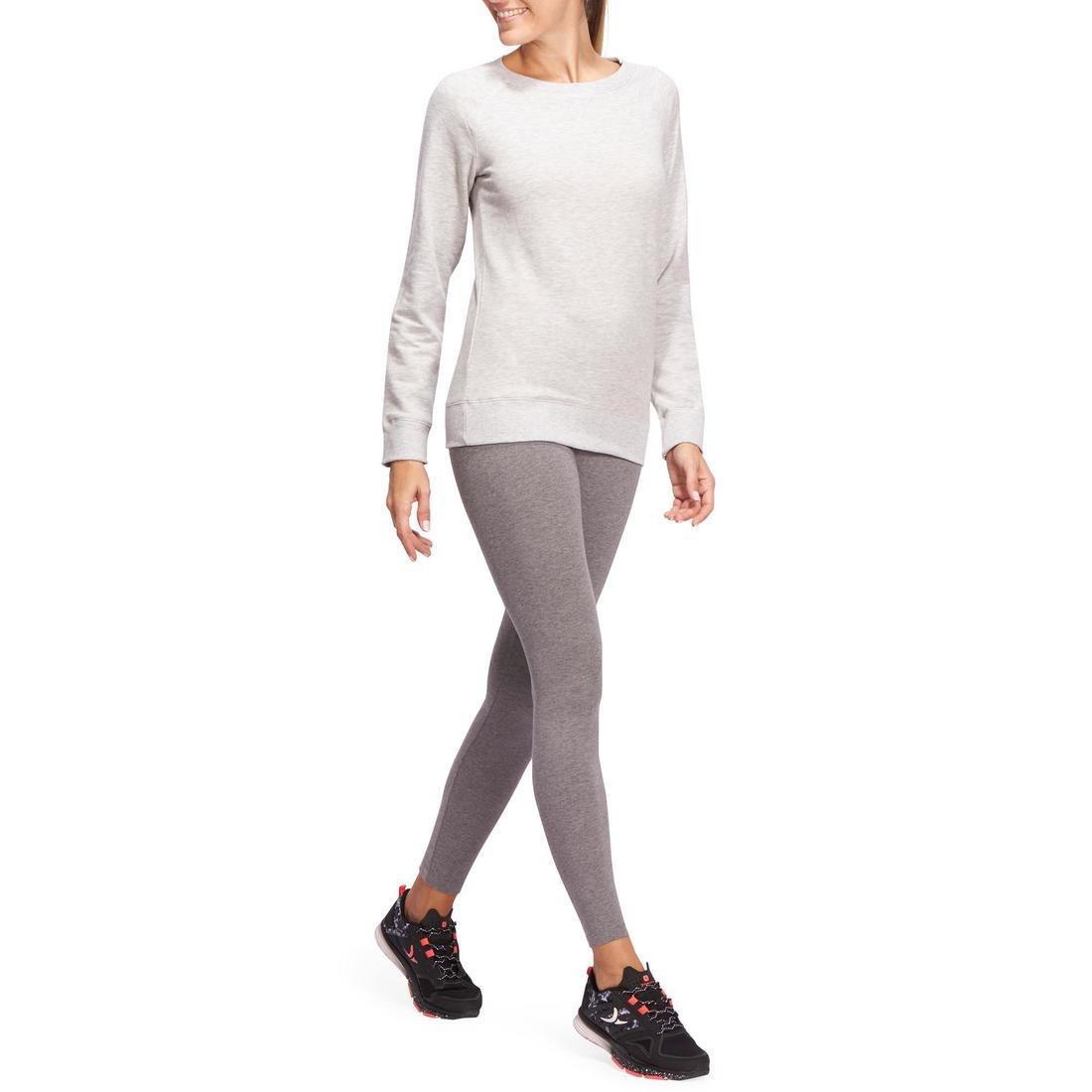 Women's Crew Neck Gym & Pilates Sweatshirt - Light Grey, 5401_000, large image number 10