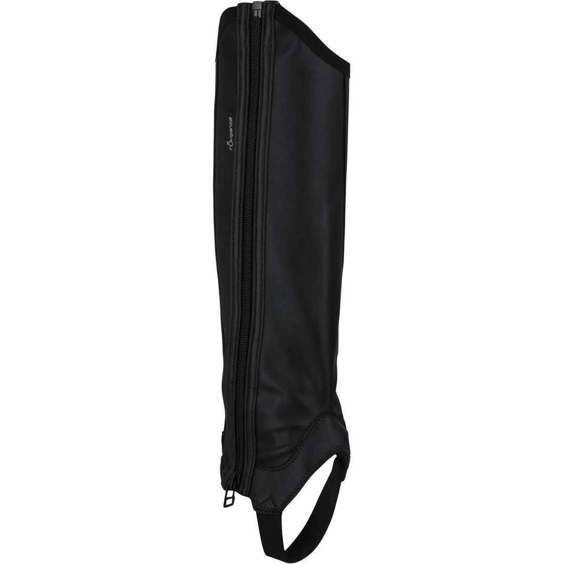 8 Yrs/H 28cm  Classic 140 Kids Horse Riding Synthetic Half Chaps - Black, , large image number 0