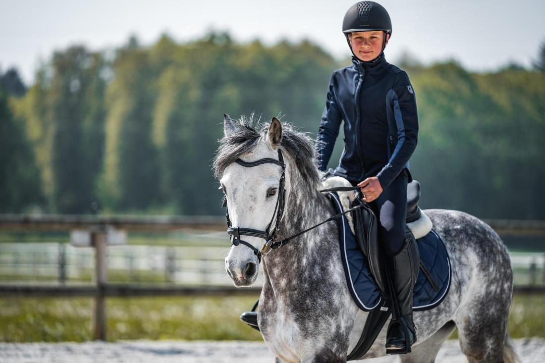 8 Yrs/H 28cm  Classic 140 Kids Horse Riding Synthetic Half Chaps - Black, , large image number 11