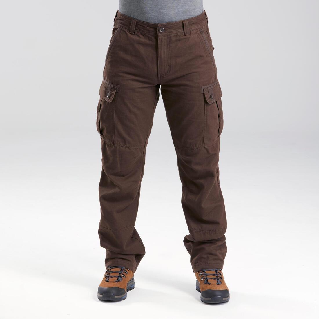 W32 L33  Men's Travel trekking trousers - TRAVEL 100 WARM - brown, Deep Shale, , large image number 1