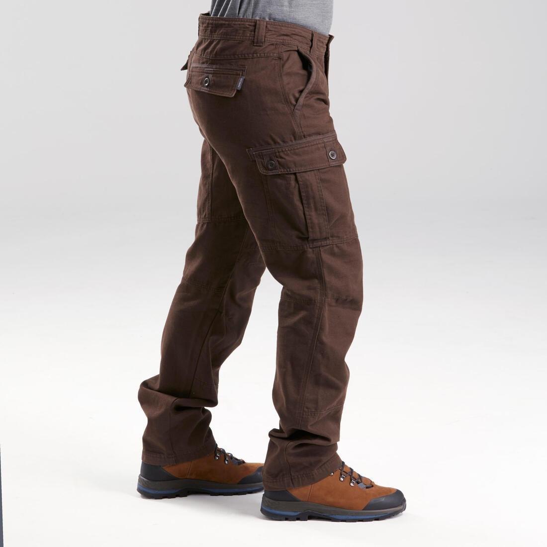 W32 L33  Men's Travel trekking trousers - TRAVEL 100 WARM - brown, Deep Shale, , large image number 2