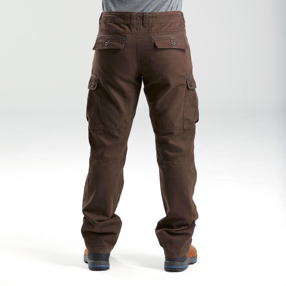 W32 L33  Men's Travel trekking trousers - TRAVEL 100 WARM - brown, Deep Shale, , large image number 3