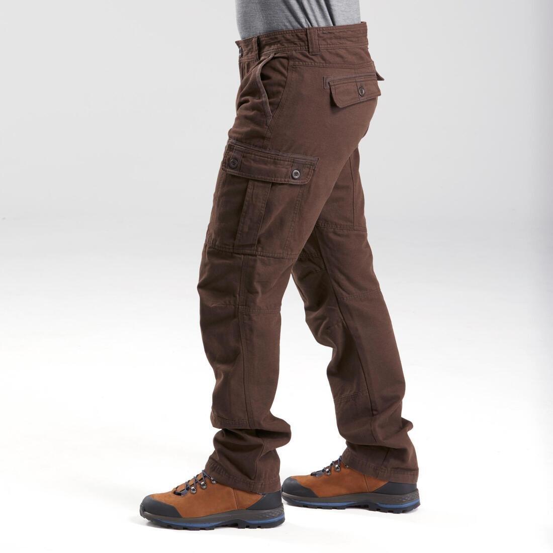 W32 L33  Men's Travel trekking trousers - TRAVEL 100 WARM - brown, Deep Shale, , large image number 4