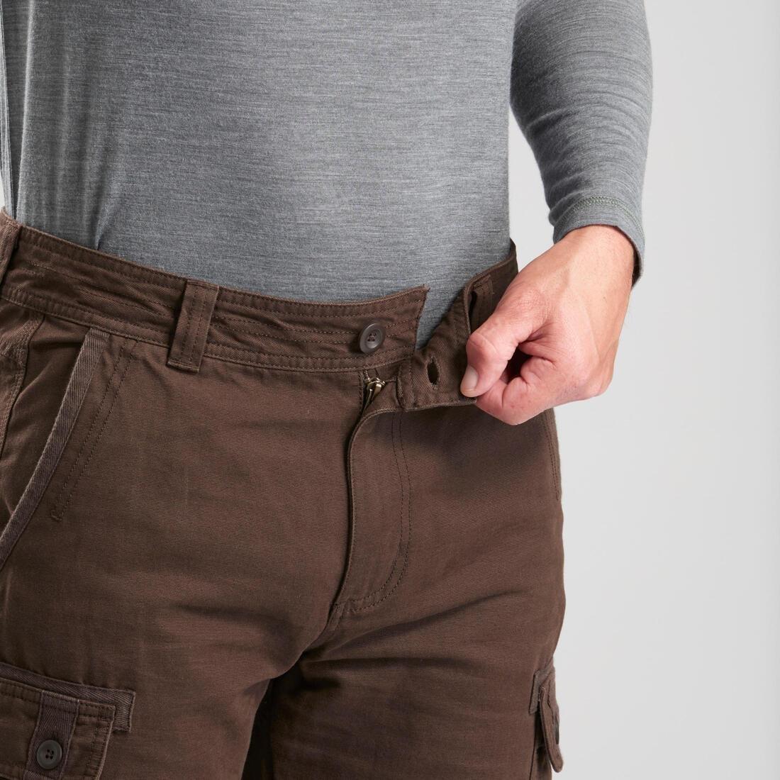 W32 L33  Men's Travel trekking trousers - TRAVEL 100 WARM - brown, Deep Shale, , large image number 5