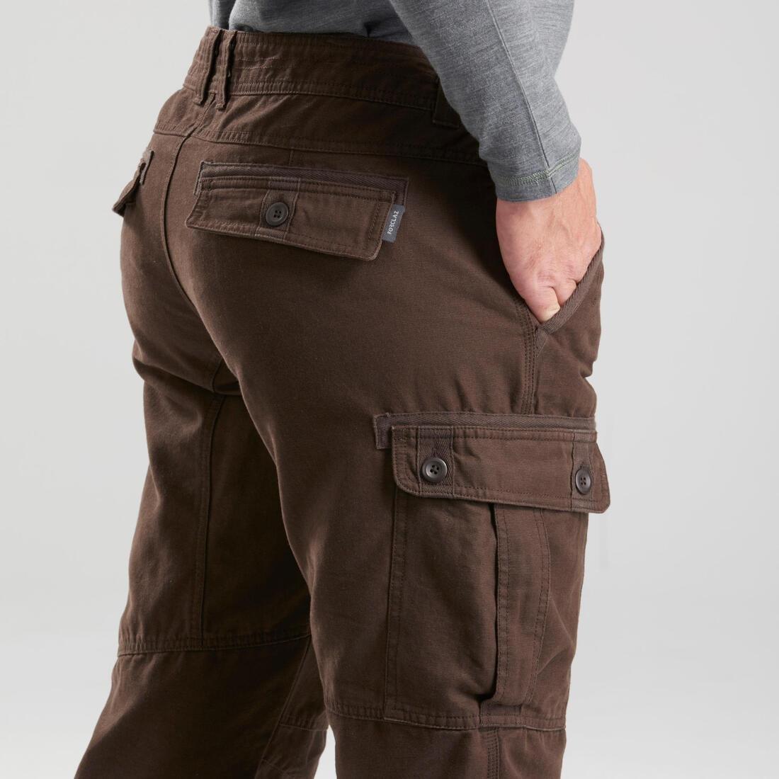 W32 L33  Men's Travel trekking trousers - TRAVEL 100 WARM - brown, Deep Shale, , large image number 6