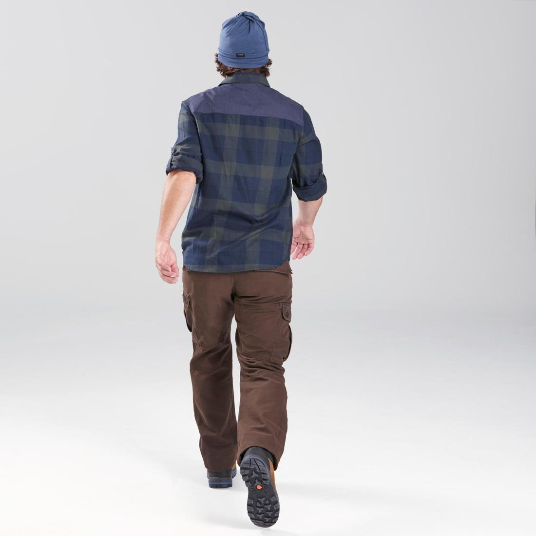 W32 L33  Men's Travel trekking trousers - TRAVEL 100 WARM - brown, Deep Shale, , large image number 8