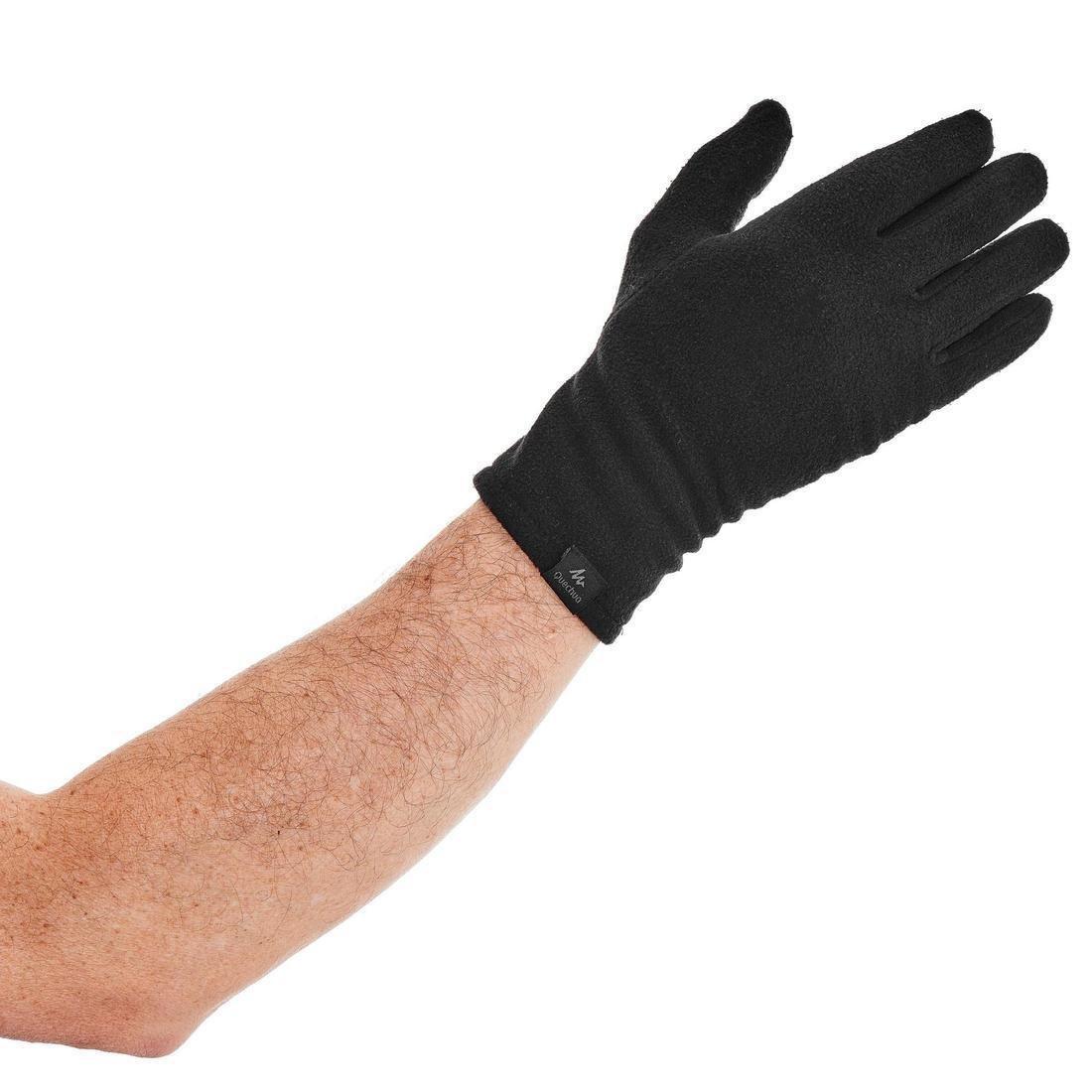 قفازات بطانة من البوليستر المعاد تدويرها للبالغين ،أسود، مقاس M / L, , large image number 2