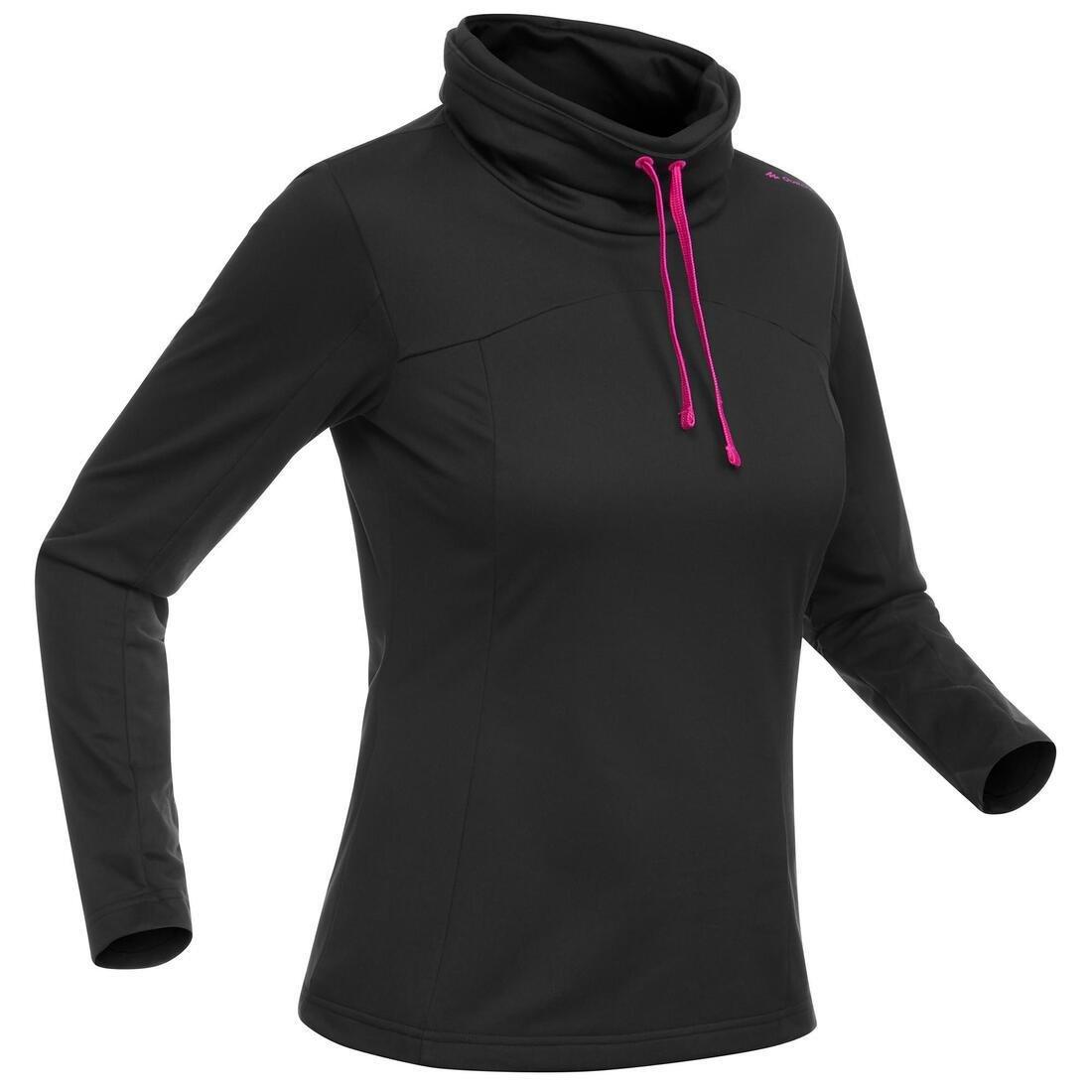 Small  Women's Long-Sleeved Walking Top, Black, , large image number 0