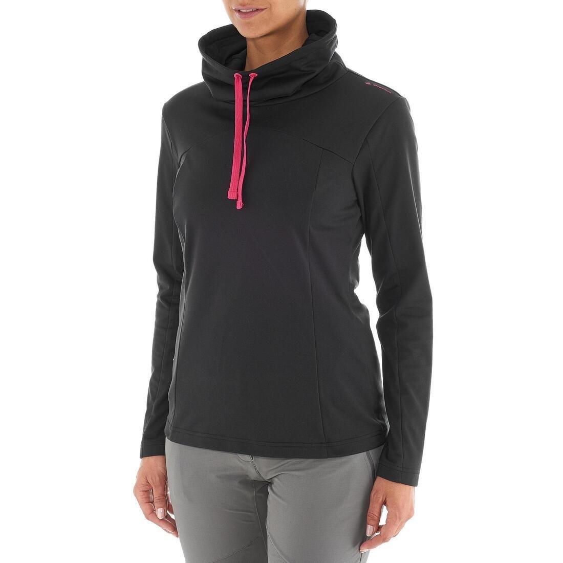 Small  Women's Long-Sleeved Walking Top, Black, , large image number 1
