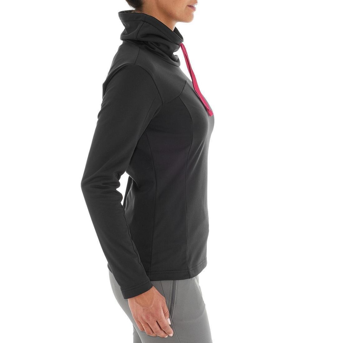 Small  Women's Long-Sleeved Walking Top, Black, , large image number 2