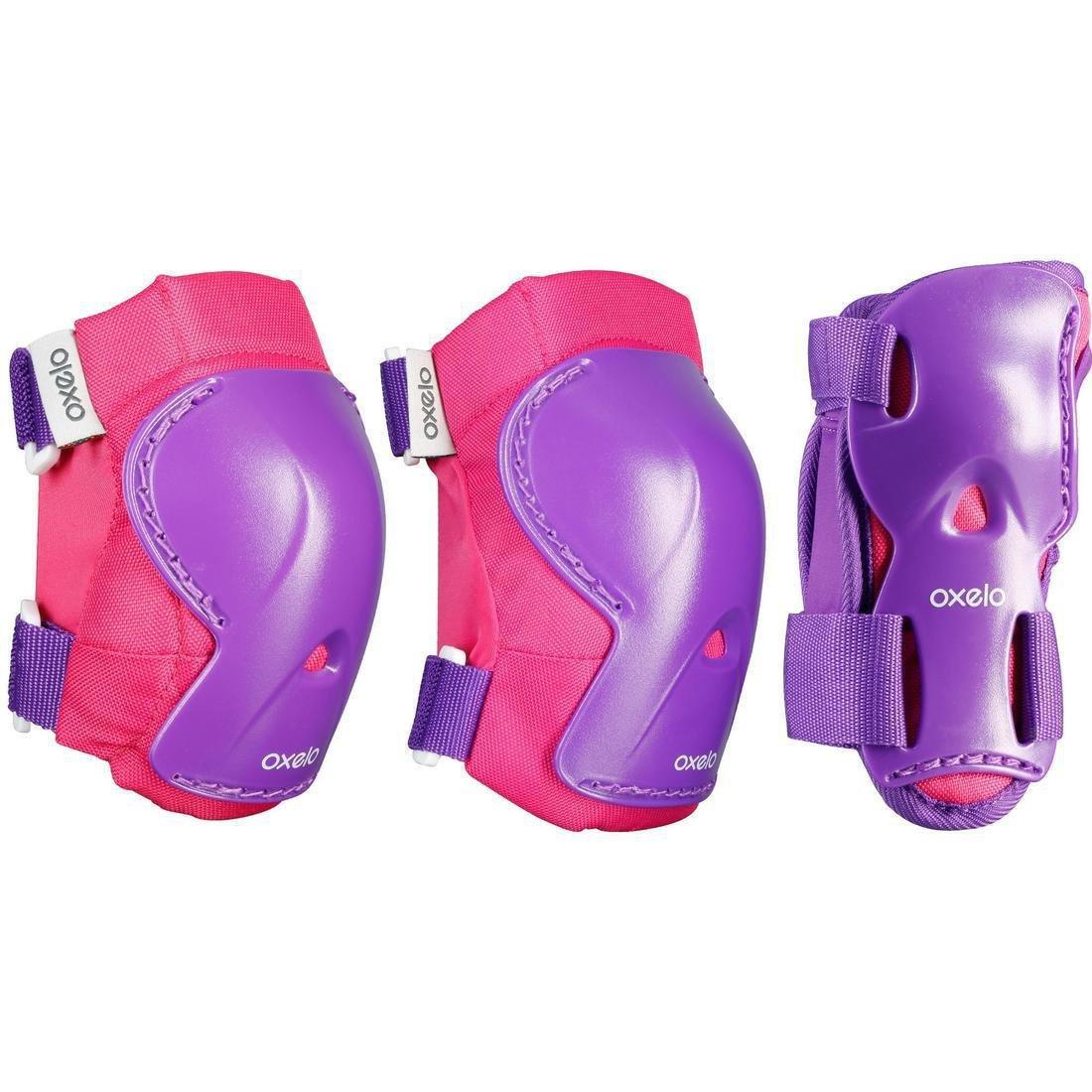 XS  Kids' Set of Inline Skate Protectors Play, Magenta, , large image number 0