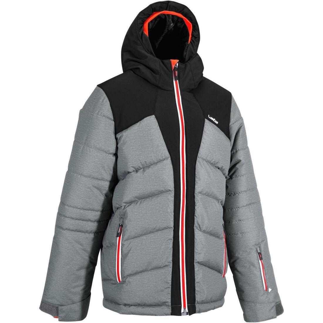 14-15 Years  CHILDREN'S SKI JACKET WARM 500 -  AND, Charcoal Grey, No Color, large image number 0