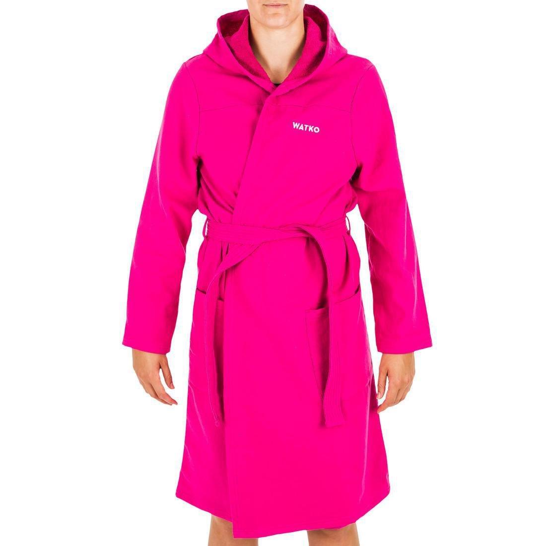Extra Large Women's Organic Cotton Pool Bathrobe, Pink, No Color, large image number 1