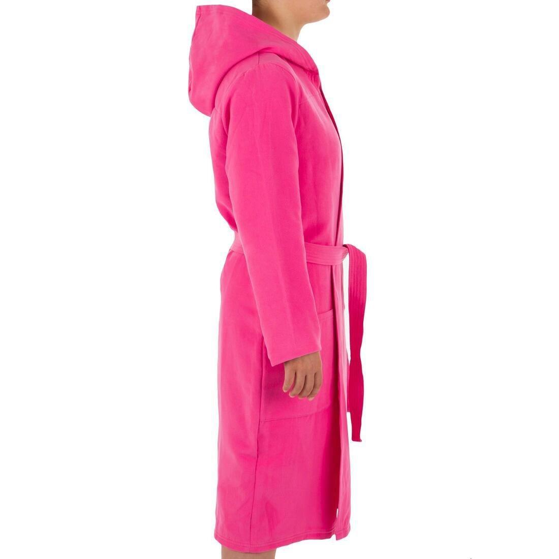 Medium  Women's Compact Microfibre Pool Bathrobe with Hood, Dark Purple, No Color, large image number 14