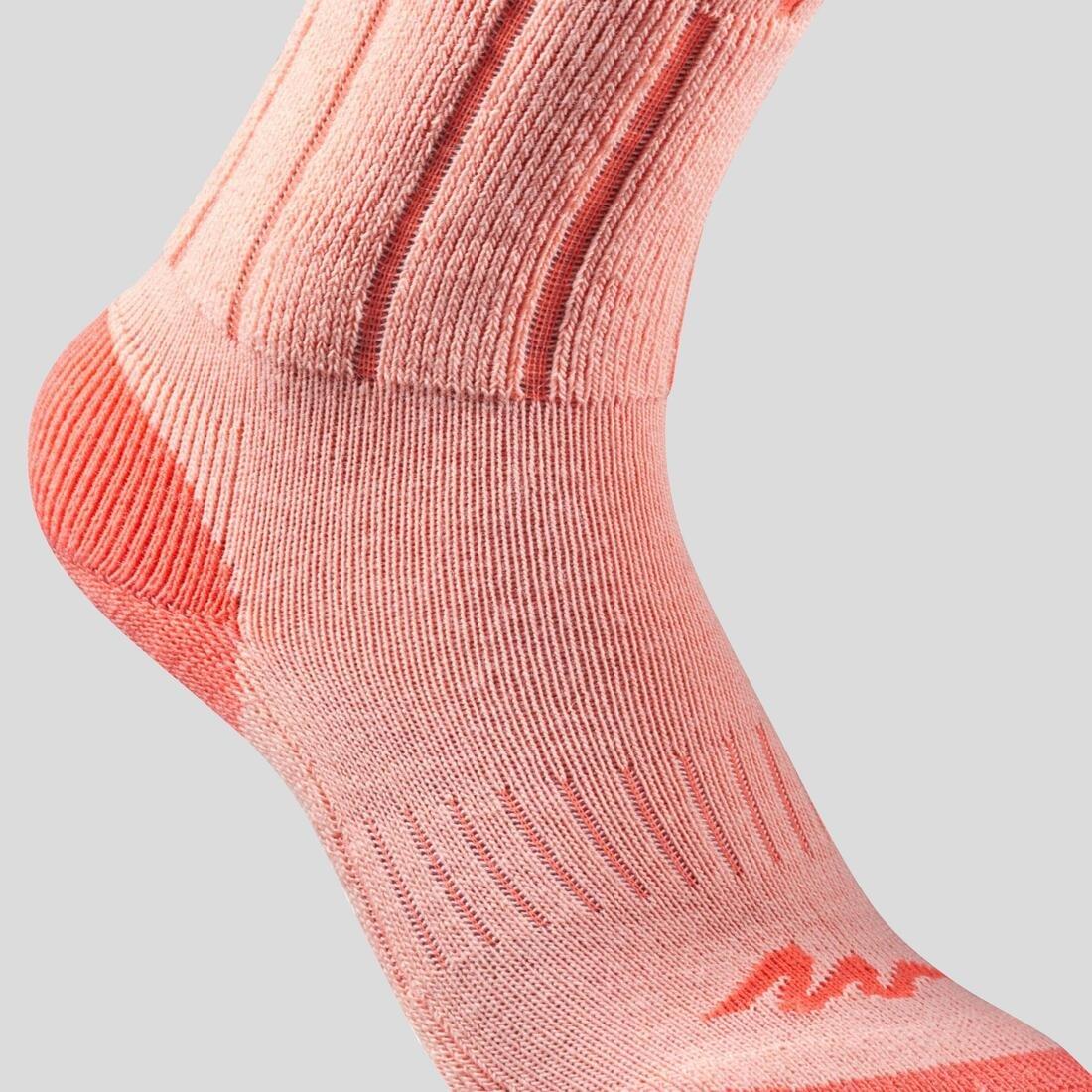 EU 27-30  Kids' Warm Walking Socks 2 Pairs, Pale Coral, , large image number 1