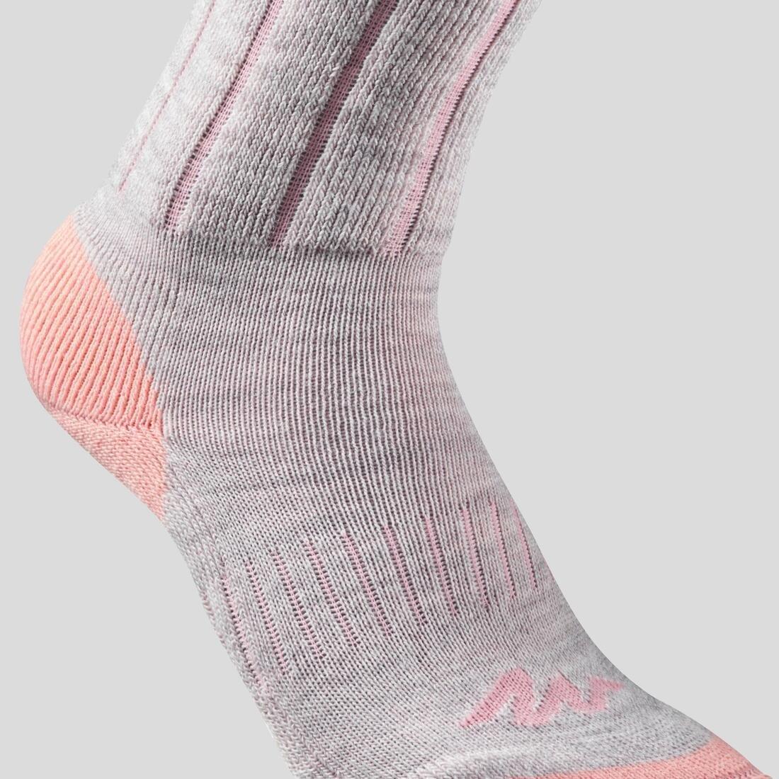 EU 27-30  Kids' Warm Walking Socks 2 Pairs, Pale Coral, , large image number 2