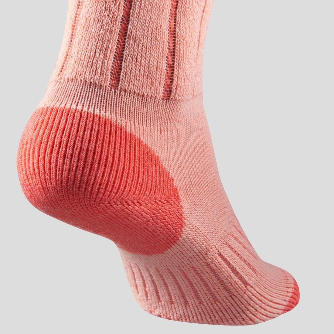EU 27-30  Kids' Warm Walking Socks 2 Pairs, Pale Coral, , large image number 3