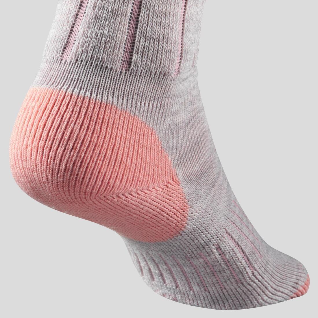 EU 27-30  Kids' Warm Walking Socks 2 Pairs, Pale Coral, , large image number 4