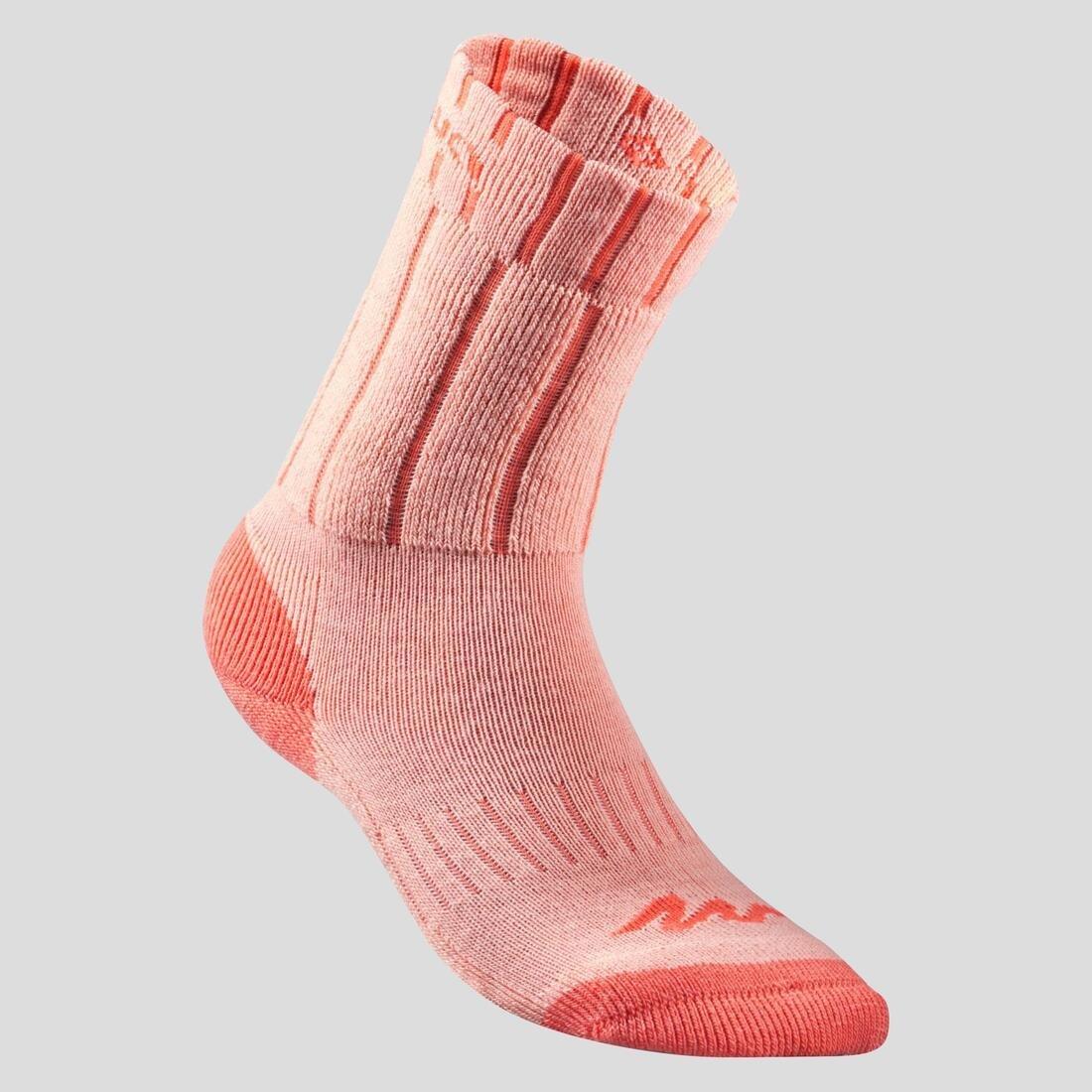 EU 27-30  Kids' Warm Walking Socks 2 Pairs, Pale Coral, , large image number 8