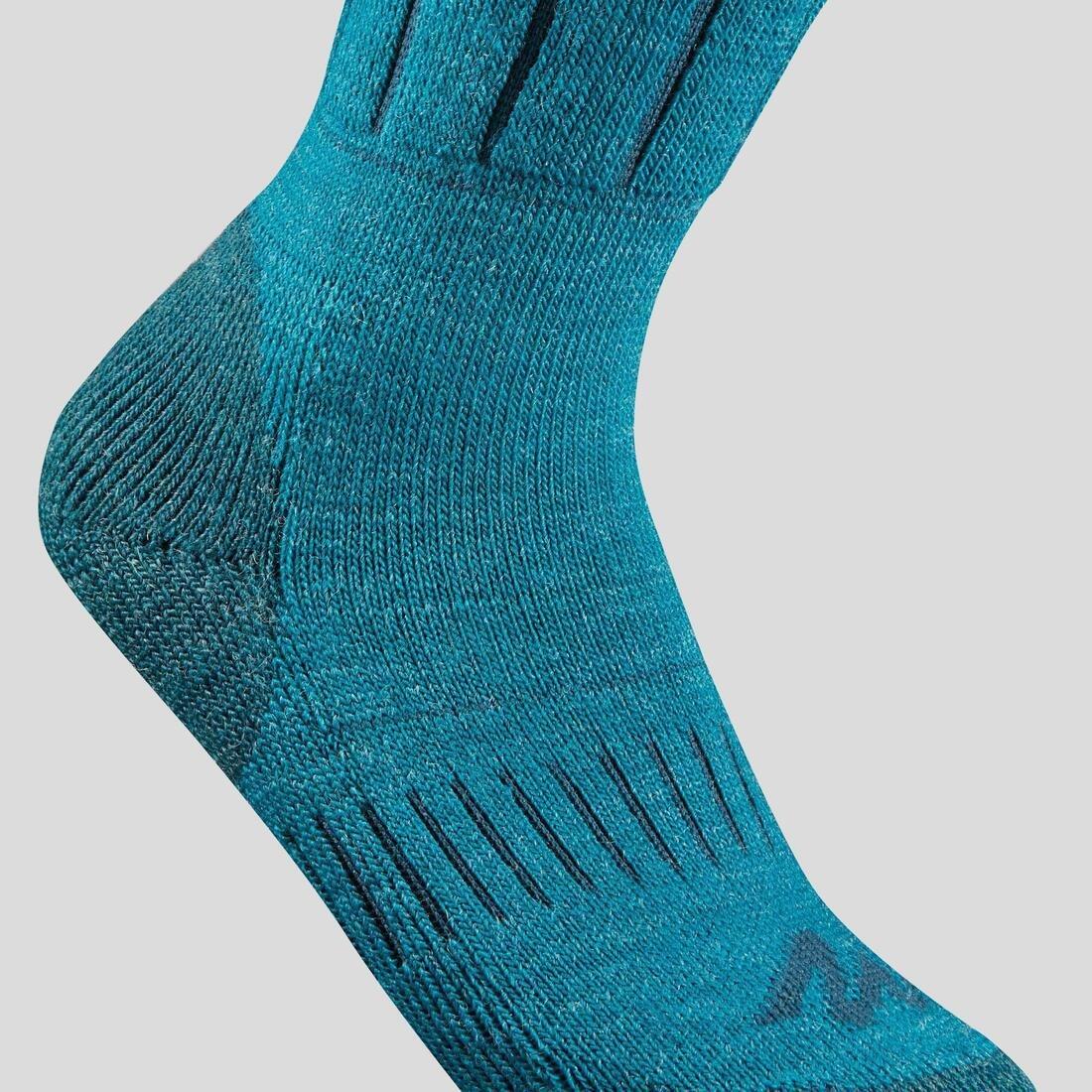 EU 31-34  Kids' Warm Walking Socks 2 Pairs, Dark Petrol Blue, , large image number 1