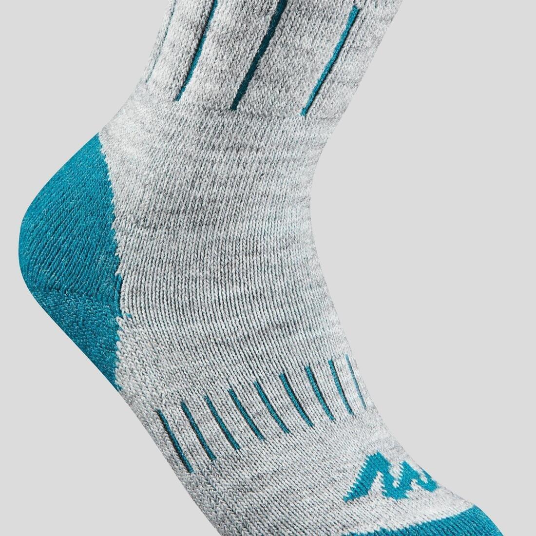 EU 31-34  Kids' Warm Walking Socks 2 Pairs, Dark Petrol Blue, , large image number 2