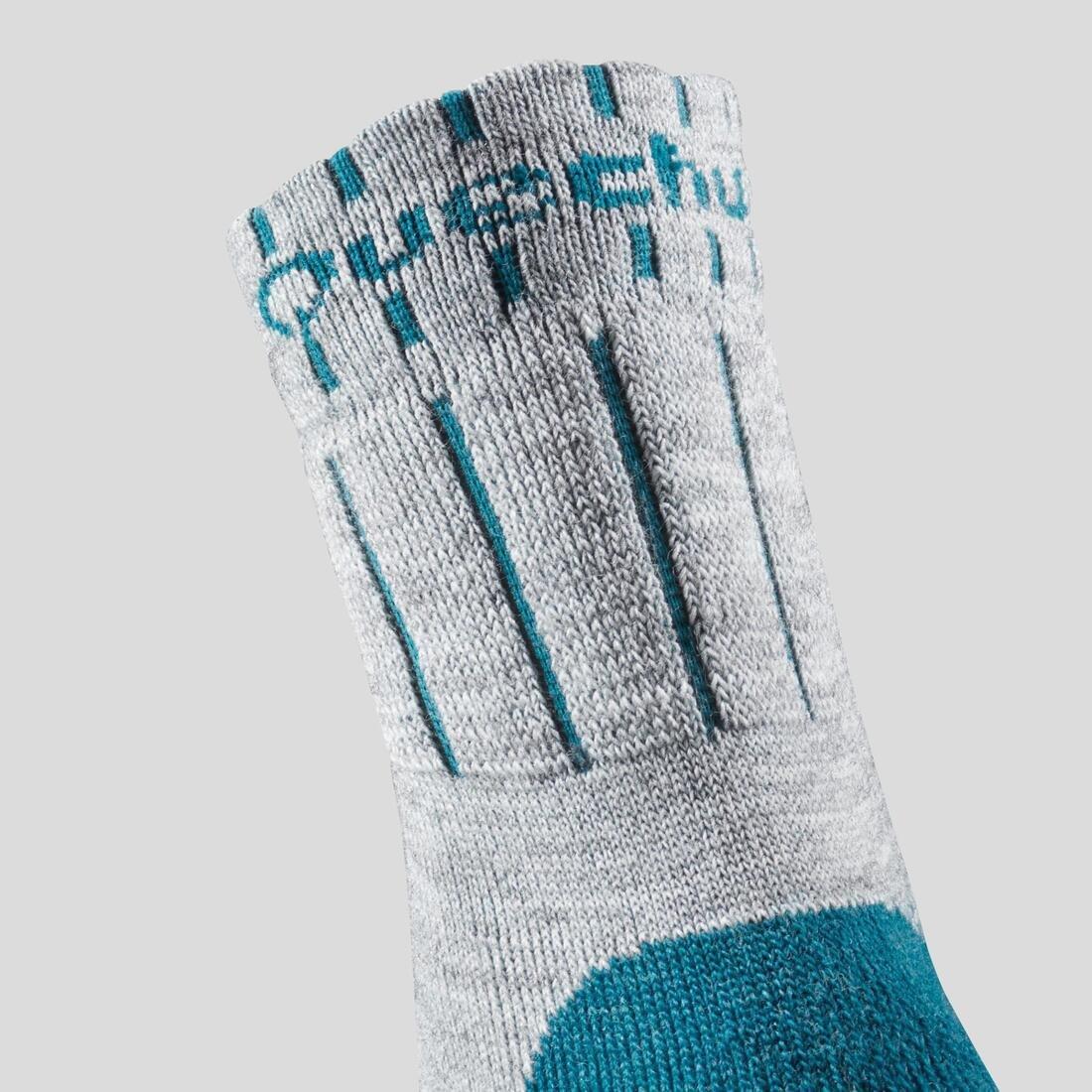 EU 31-34  Kids' Warm Walking Socks 2 Pairs, Dark Petrol Blue, , large image number 3