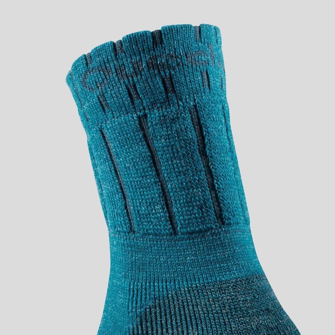 EU 31-34  Kids' Warm Walking Socks 2 Pairs, Dark Petrol Blue, , large image number 4