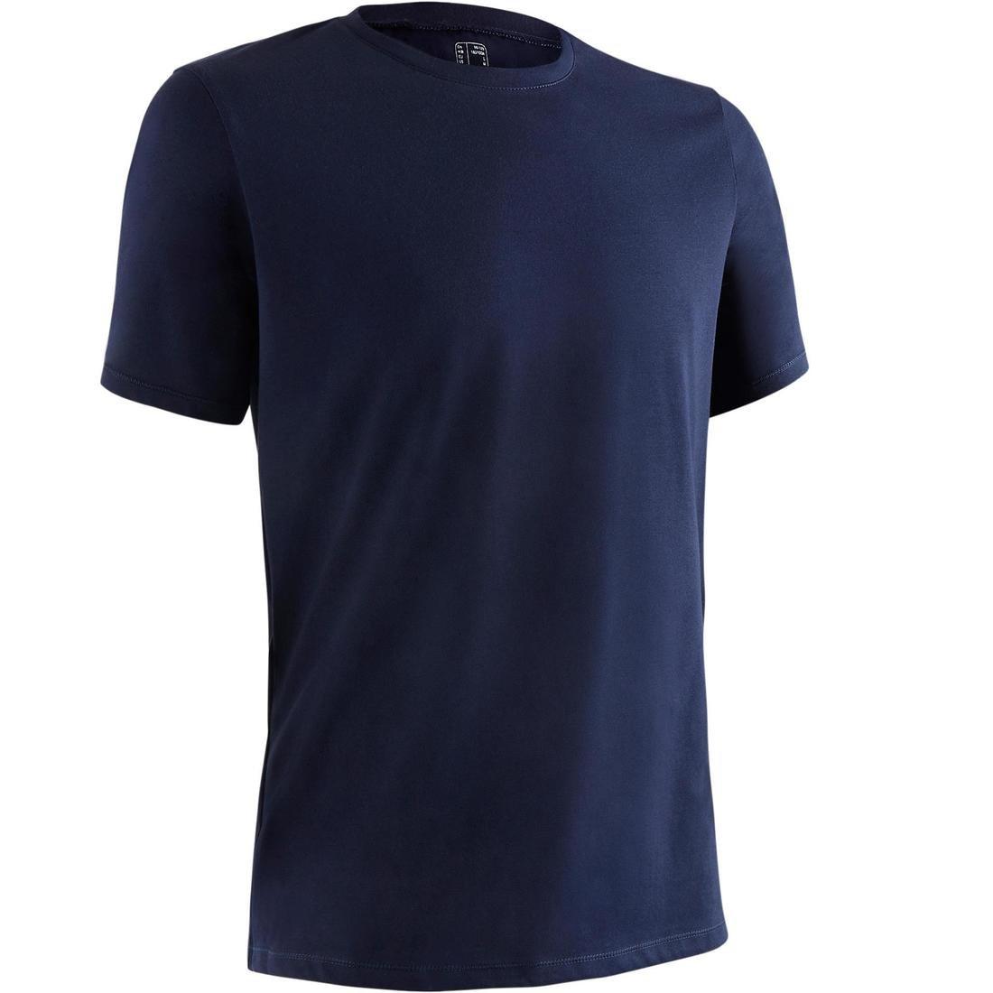 Extra Large  500 Regular-Fit Pilates & Gentle Gym T-Shirt, Navy Blue, , large image number 0