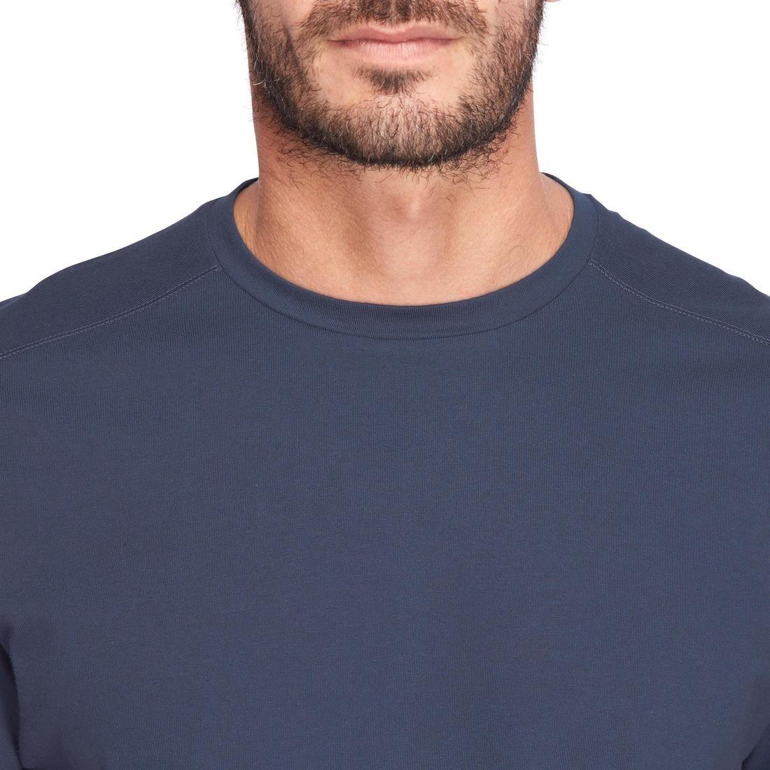 Extra Large  500 Regular-Fit Pilates & Gentle Gym T-Shirt, Navy Blue, No Color, large image number 1