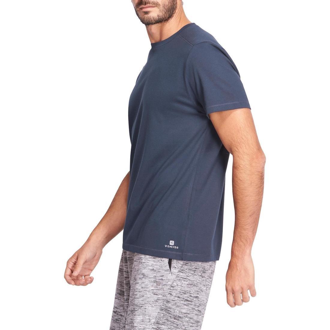 Extra Large  500 Regular-Fit Pilates & Gentle Gym T-Shirt, Navy Blue, No Color, large image number 2