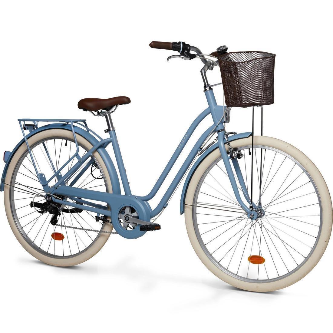 L/XL  Elops 520 Low Frame City Bike, Navy Blue, No Color, large image number 11