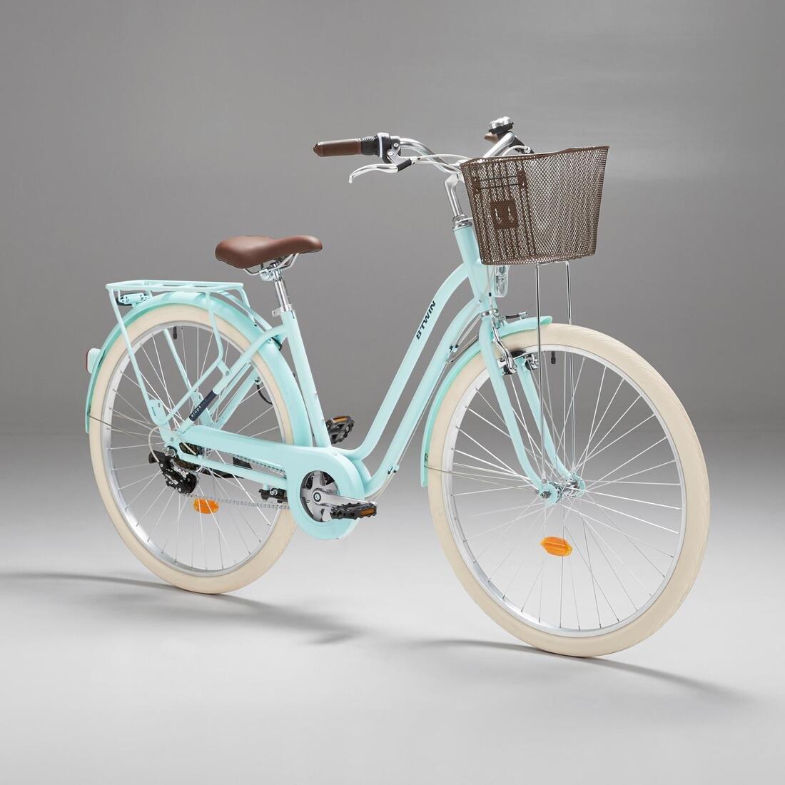L/XL  Elops 520 Low Frame City Bike, Navy Blue, No Color, large image number 12