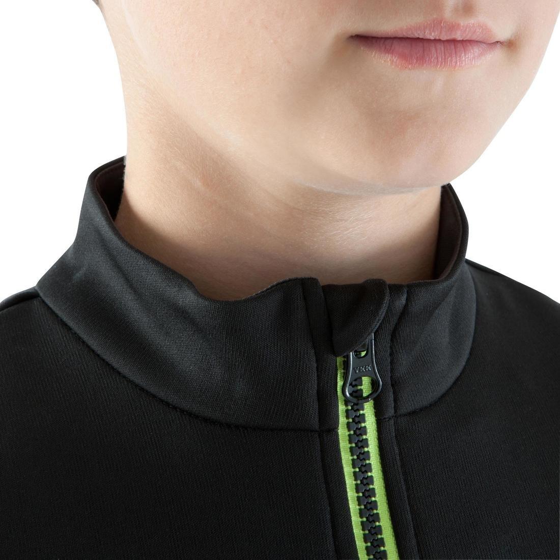 8-9Y  T500 Kids' Half-Zip Football Training Sweatshirt - Black/Neon Yellow, Black, , large image number 5