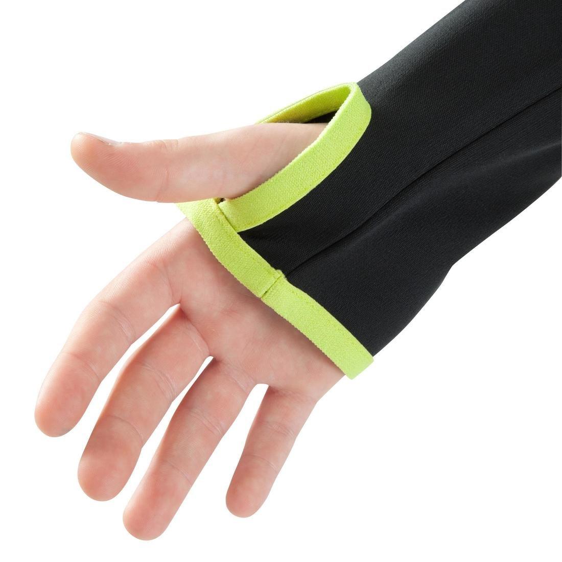 8-9Y  T500 Kids' Half-Zip Football Training Sweatshirt - Black/Neon Yellow, Black, , large image number 9