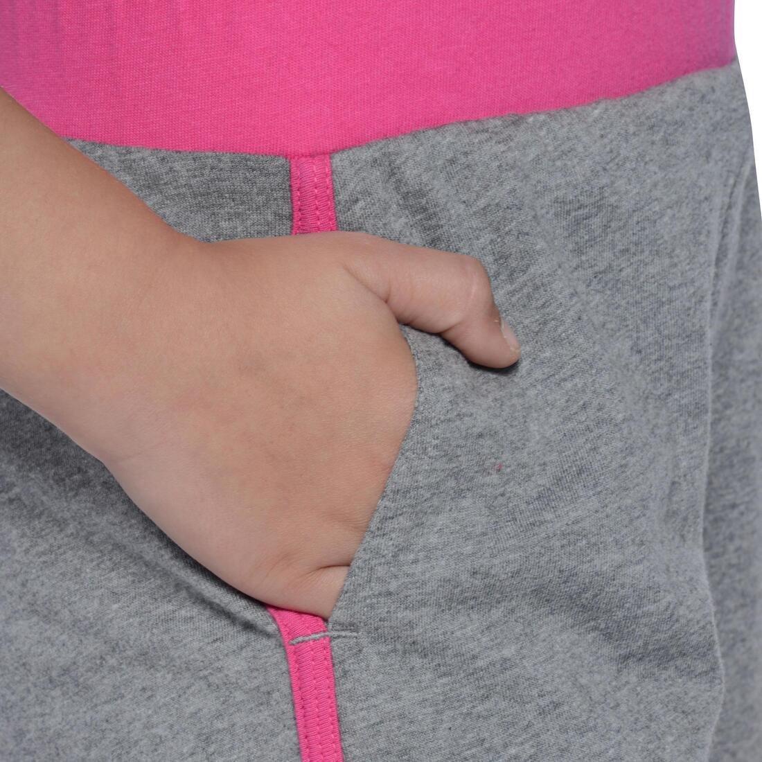 Girls' Gym Shorts - Grey/Pink, No Color, large image number 6