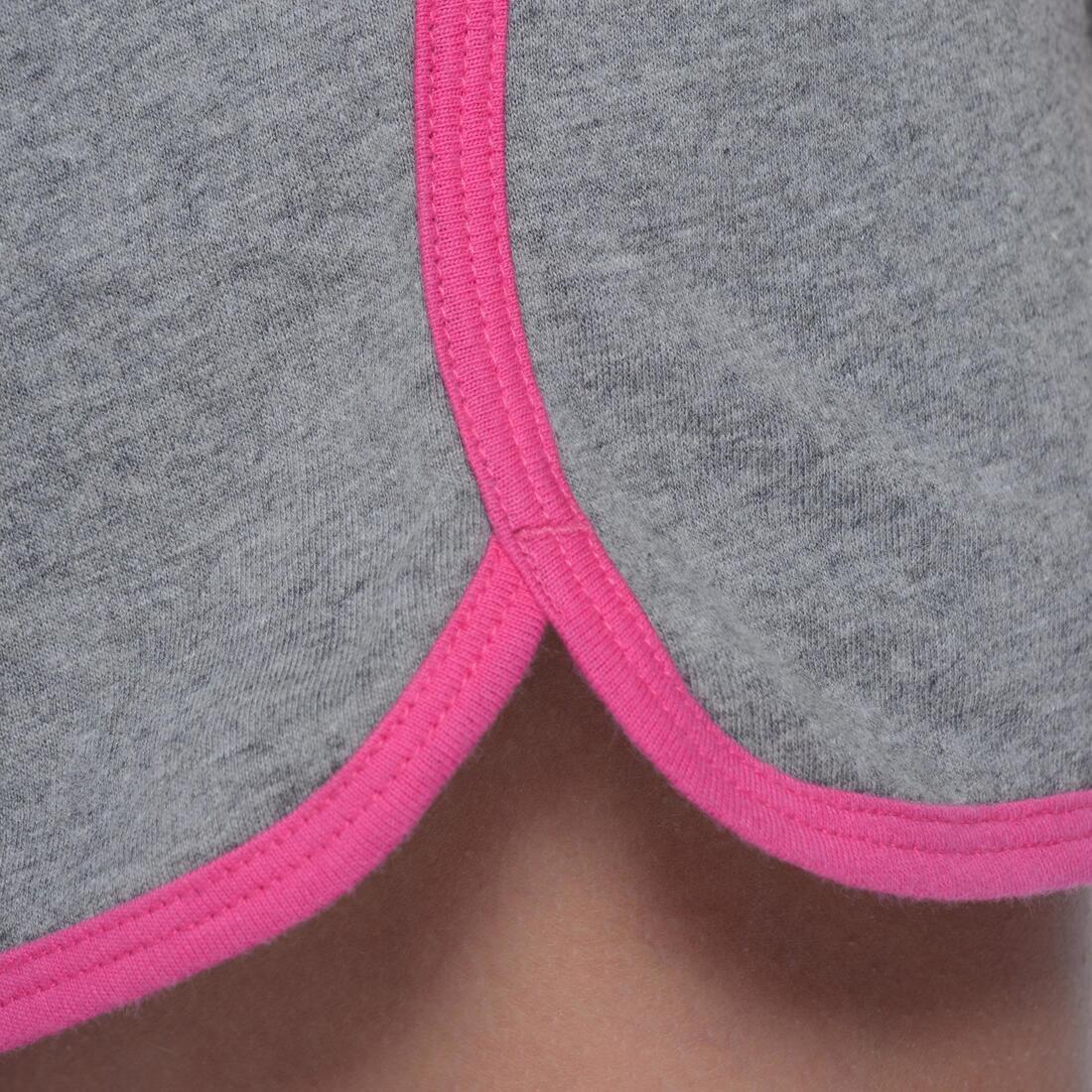 Girls' Gym Shorts - Grey/Pink, No Color, large image number 7
