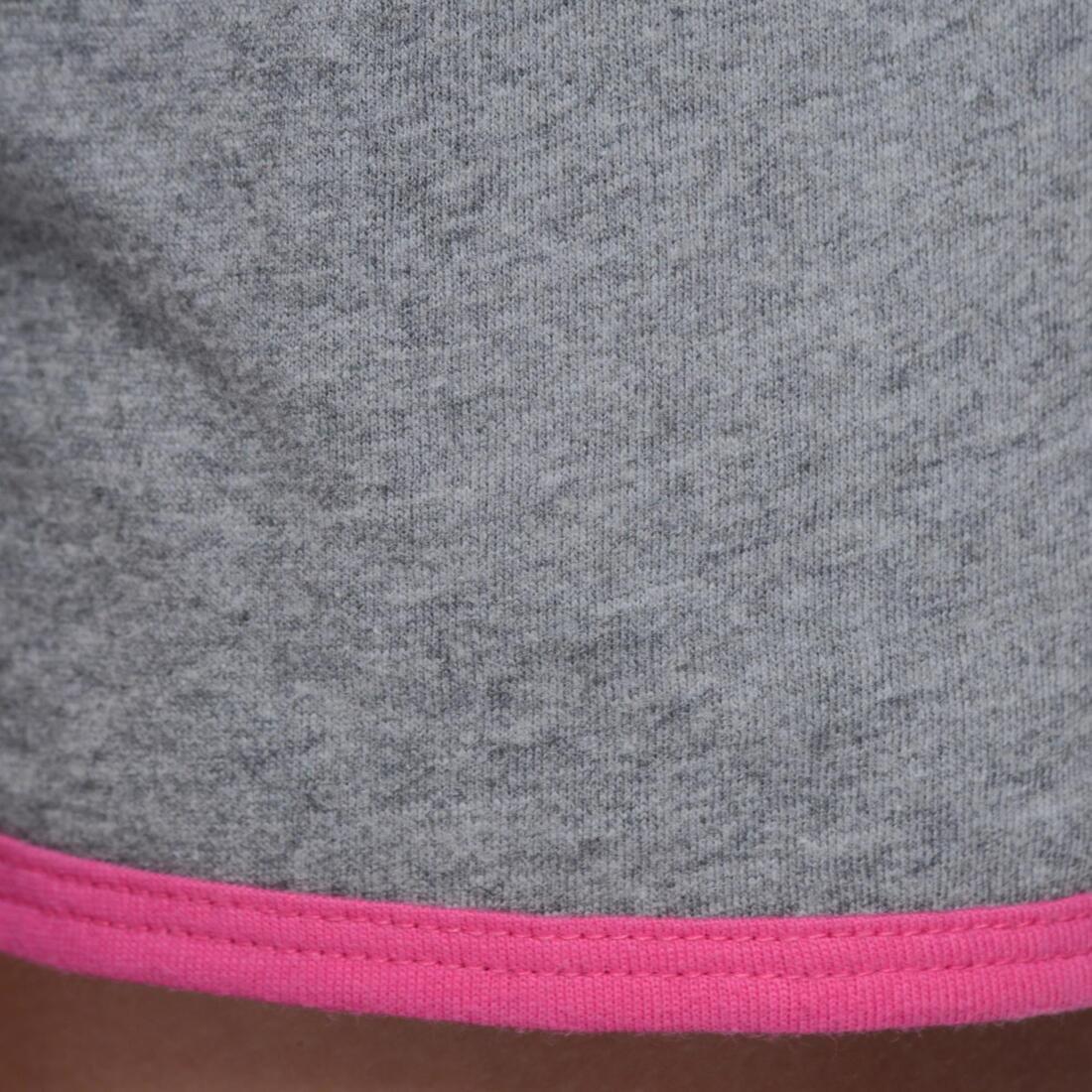 Girls' Gym Shorts - Grey/Pink, No Color, large image number 8