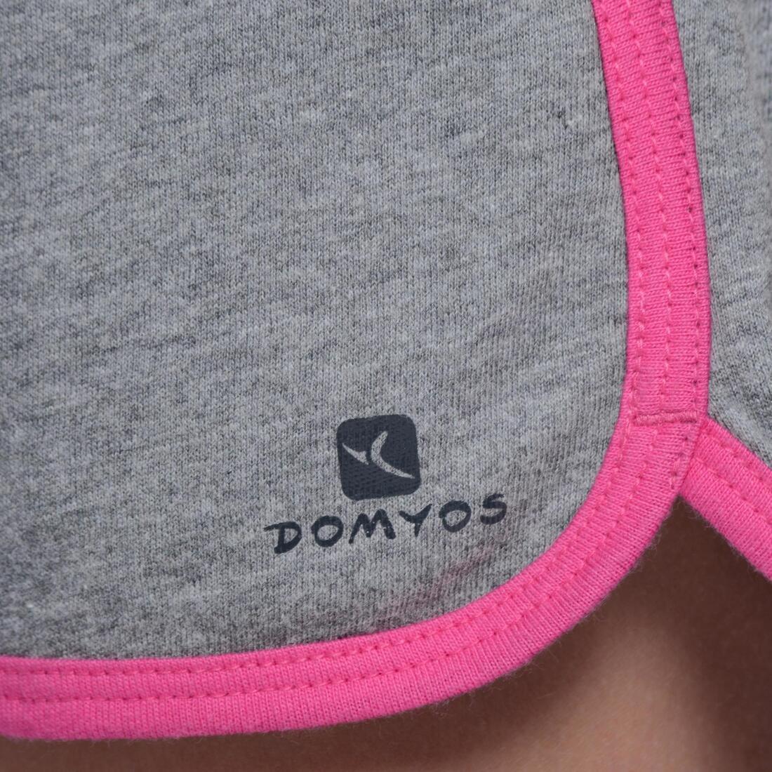 Girls' Gym Shorts - Grey/Pink, No Color, large image number 10