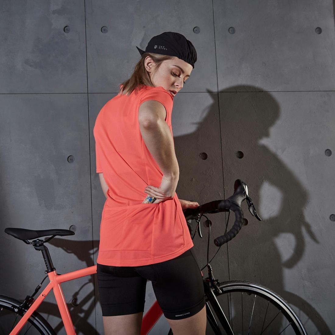 Medium  100 Women's Short-Sleeved Cycling Jersey, Fluo Coral Pink, , large image number 5