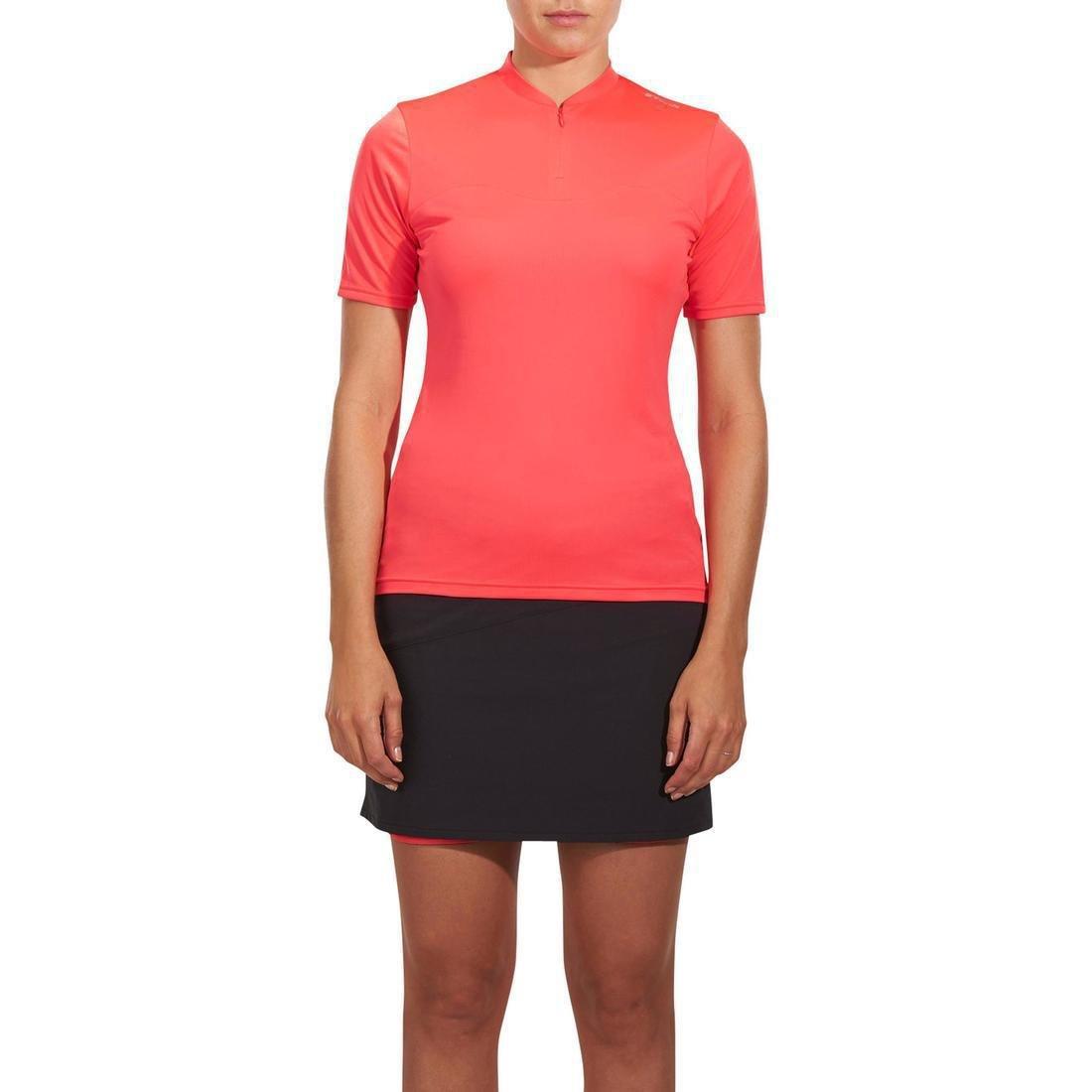 Medium  100 Women's Short-Sleeved Cycling Jersey, Fluo Coral Pink, , large image number 6