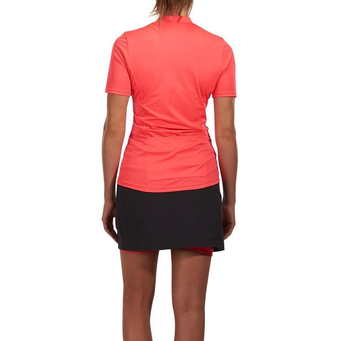 Medium  100 Women's Short-Sleeved Cycling Jersey, Fluo Coral Pink, , large image number 8