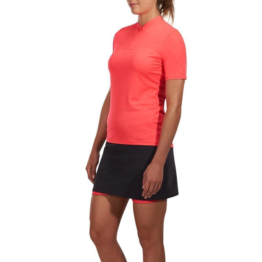 Medium  100 Women's Short-Sleeved Cycling Jersey, Fluo Coral Pink, , large image number 9