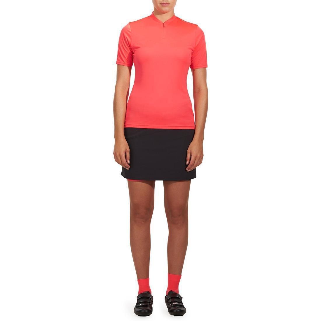 Medium  100 Women's Short-Sleeved Cycling Jersey, Fluo Coral Pink, , large image number 10
