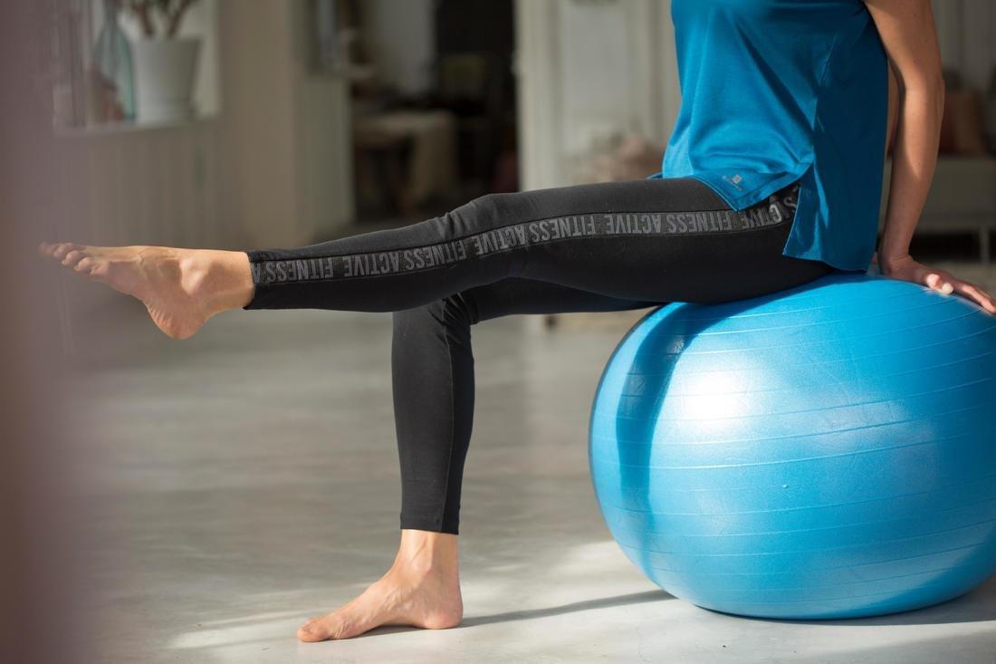 Medium Anti-Burst Pilates Swiss Ball Title, No Color, large image number 4