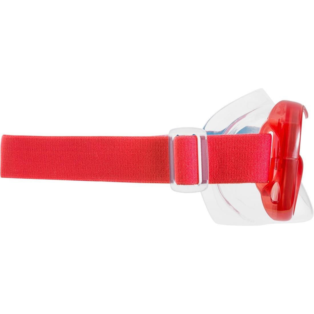 FRD120 freediving snorkel mask kit for adults red turquoise Title, No Color, large image number 4