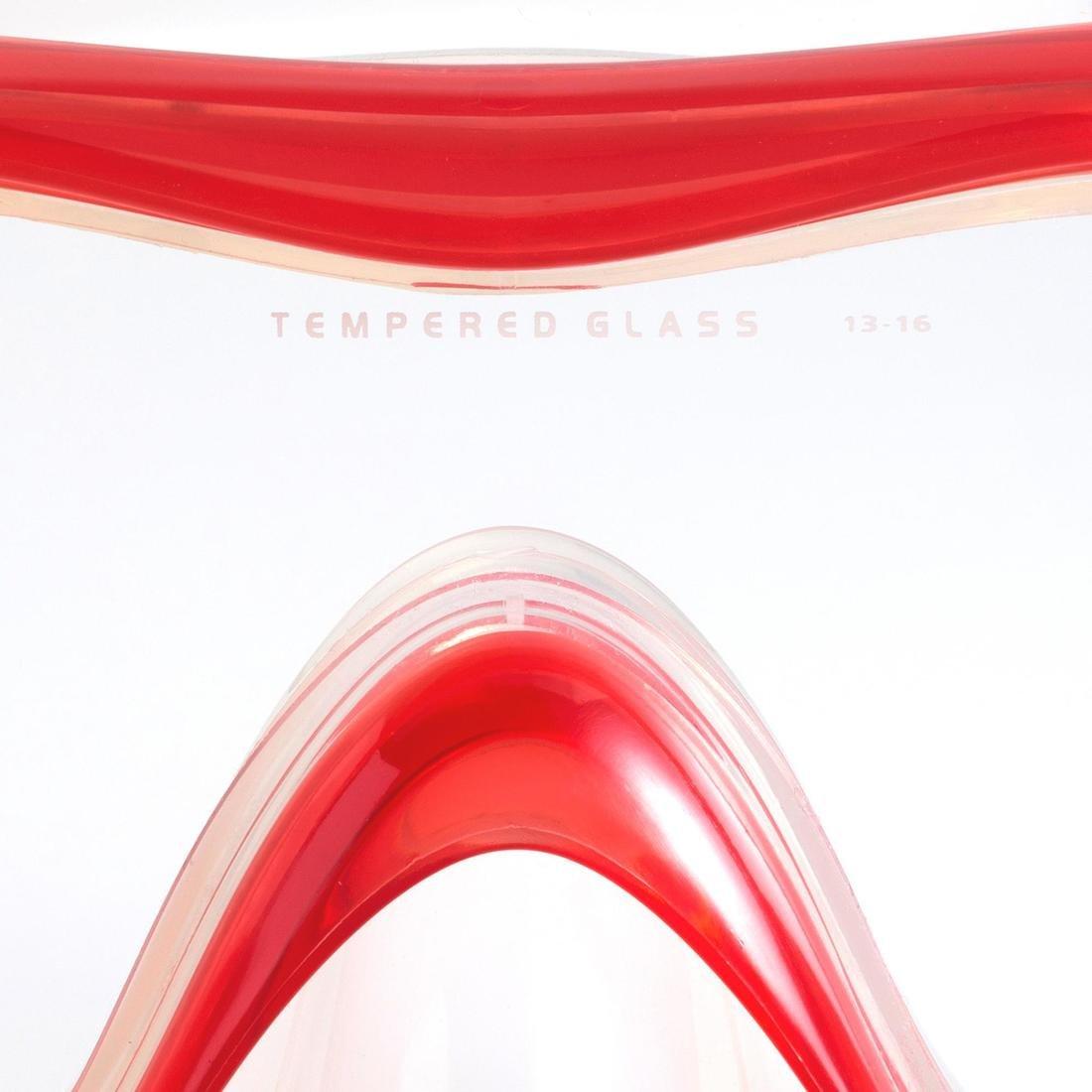 FRD120 freediving snorkel mask kit for adults red turquoise Title, No Color, large image number 5