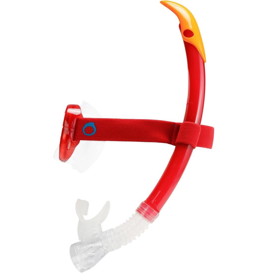 FRD120 freediving snorkel mask kit for adults red turquoise Title, No Color, large image number 6