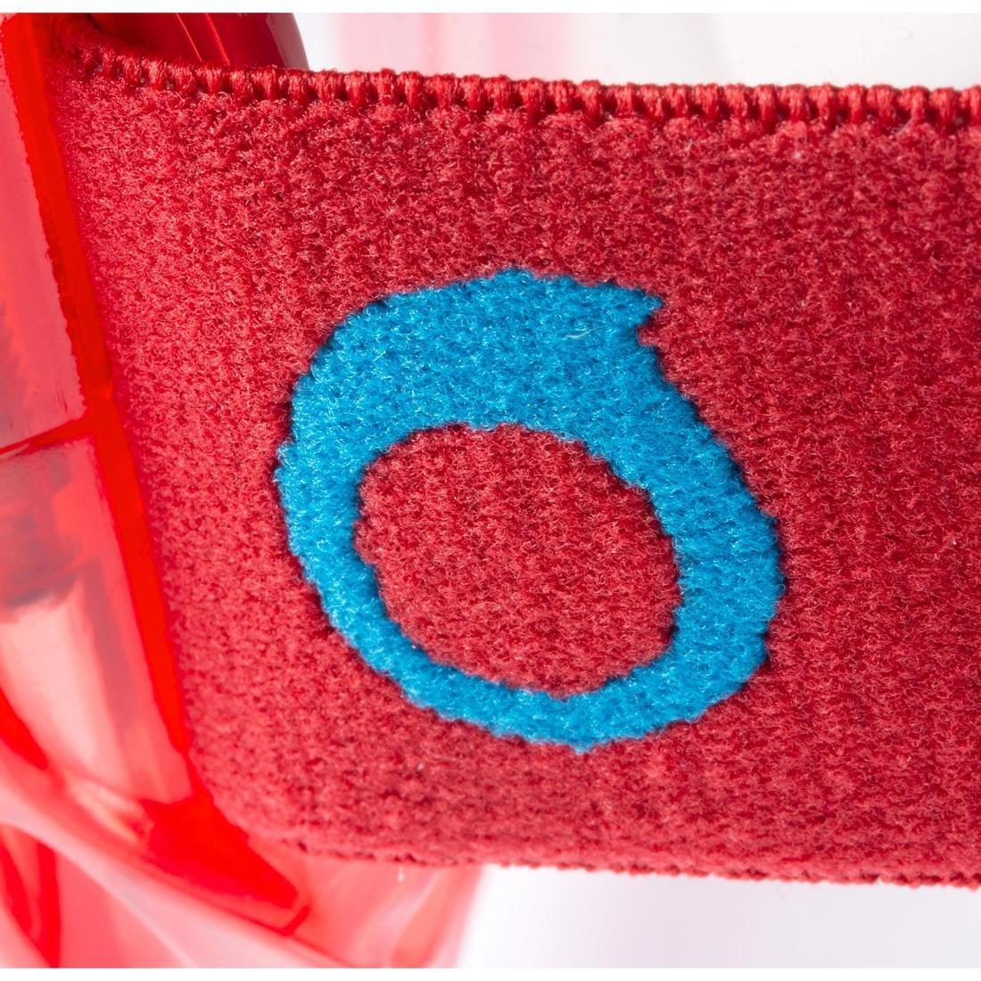 FRD120 freediving snorkel mask kit for adults red turquoise Title, No Color, large image number 12